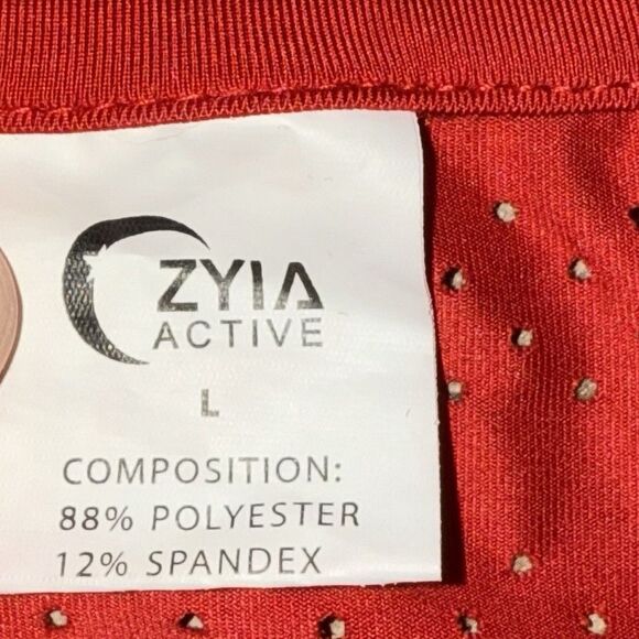 ZYIA Activewear Red Chill Long Sleeve Top Size Large - Picture 8 of 9
